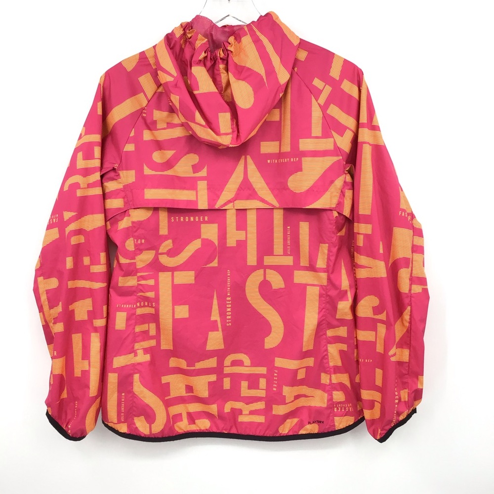 Reebok Pink Orange Windbreaker Jacket - Picture 6 of 15